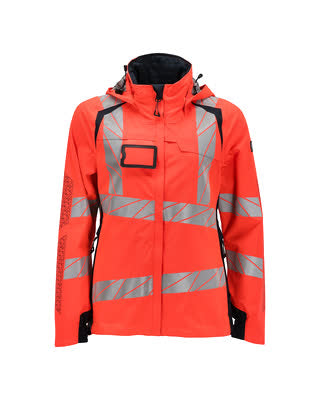 Hard Shell Jacke, Damen, leichtem Futter – Hi-vis rot/schwarzblau