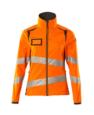 Softshelljacke, Damenpassform – hi-vis orange/dunkelanthrazit