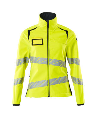 Softshelljacke, Damenpassform – hi-vis gelb/schwarzblau