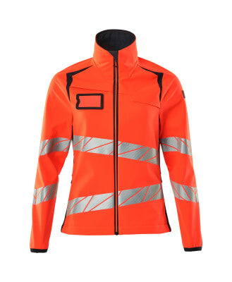 Softshelljacke, Damenpassform – Hi-vis rot/schwarzblau