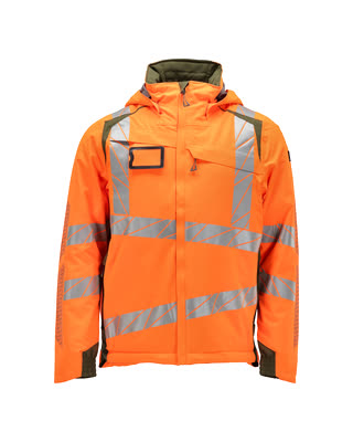 Winterjacke CLIMASCOT®, geringes Gewicht – hi-vis orange/moosgrün