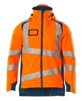 Winterjacke CLIMASCOT®, geringes Gewicht – hi-vis orange/dunkelpetroleum