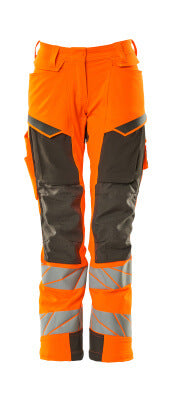 Hose, Damen,DIAMOND, Knietaschen,Stretch – hi-vis orange/dunkelanthrazit
