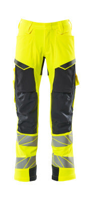 Hose mt Knietaschen, ULTIMATE STRETCH – hi-vis gelb/schwarzblau