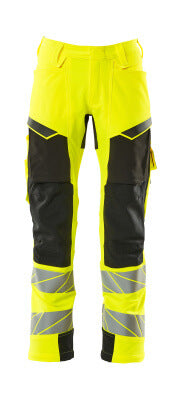 Hose mt Knietaschen, ULTIMATE STRETCH – hi-vis gelb/schwarz