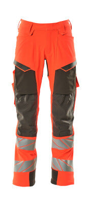 Hose mt Knietaschen, ULTIMATE STRETCH – hi-vis rot/dunkelanthrazit