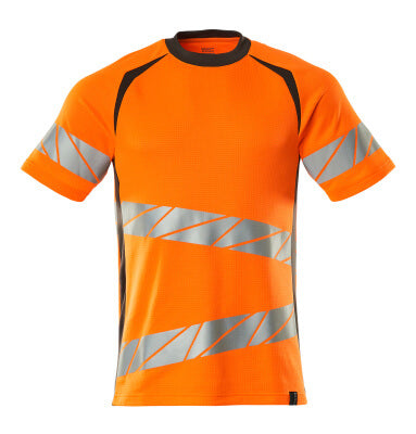 T-Shirt, moderne Passform – hi-vis orange/dunkelanthrazit