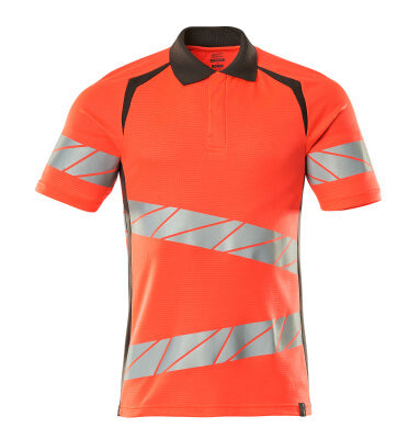 Polo-Shirt, moderne Passform – hi-vis rot/dunkelanthrazit