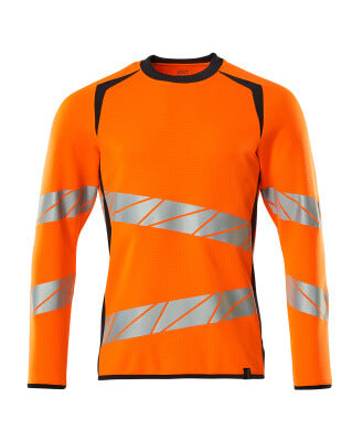Sweatshirt, moderne Passform – hi-vis orange/schwarzblau