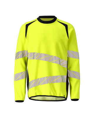Sweatshirt, moderne Passform – hi-vis gelb/schwarzblau