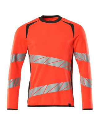 Sweatshirt, moderne Passform – hi-vis rot/dunkelanthrazit