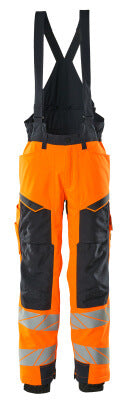 Winterhose mit Knietaschen, CLIMASCOT® – hi-vis orange/schwarzblau