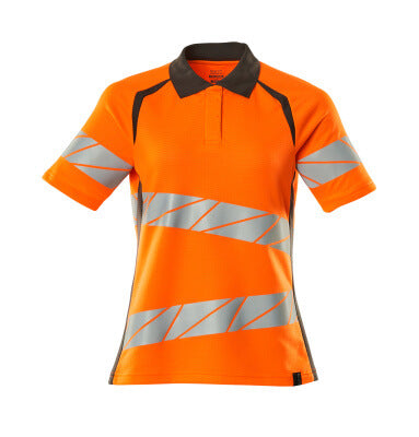 Polo-Shirt, Damenpassform – hi-vis orange/dunkelanthrazit