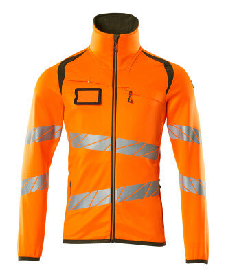 Fleecejacke mit Reißverschluss – hi-vis orange/moosgrün