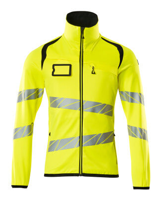 Fleecejacke mit Reißverschluss – hi-vis gelb/schwarz