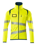 Fleecejacke mit Reißverschluss – hi-vis gelb/dunkelpetroleum
