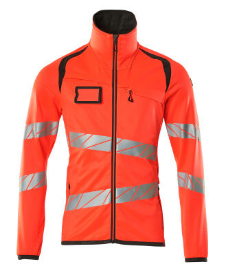 Fleecejacke mit Reißverschluss – hi-vis rot/dunkelanthrazit