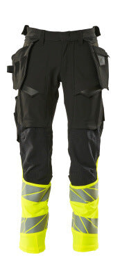 Hose mit Hängetaschen, ULTIMATE STRETCH – schwarz/hi-vis gelb
