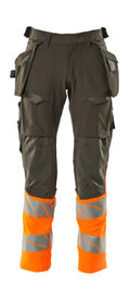 Hose mit Hängetaschen, ULTIMATE STRETCH – dunkelanthrazit/hi-vis orange