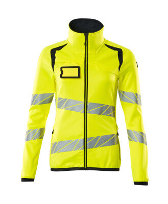 Fleecejacke mit Reißverschluss, Damen – hi-vis gelb/schwarzblau