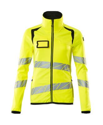 Fleecejacke mit Reißverschluss, Damen – hi-vis gelb/schwarz