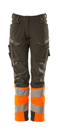 Hose, Damen,DIAMOND, Knietaschen,Stretch – dunkelanthrazit/hi-vis orange