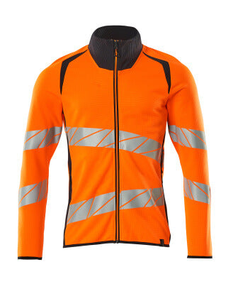 Sweatshirt mit Reißverschluss,modern Fit – hi-vis orange/schwarzblau