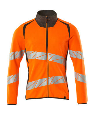 Sweatshirt mit Reißverschluss,modern Fit – hi-vis orange/dunkelanthrazit
