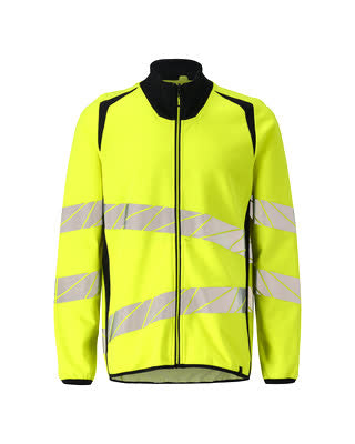 Sweatshirt mit Reißverschluss,modern Fit – hi-vis gelb/schwarzblau