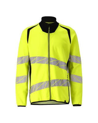 Sweatshirt mit Reißverschluss,modern Fit – hi-vis gelb/schwarz