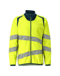 Sweatshirt mit Reißverschluss,modern Fit – hi-vis gelb/dunkelpetroleum