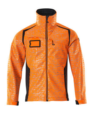 Softshelljacke mit Reflexeffekte – hi-vis orange/schwarzblau