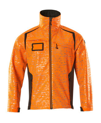 Softshelljacke mit Reflexeffekte – hi-vis orange/dunkelanthrazit