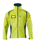 Softshelljacke mit Reflexeffekte – hi-vis gelb/dunkelpetroleum