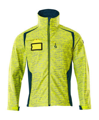 Softshelljacke mit Reflexeffekte – hi-vis gelb/dunkelpetroleum