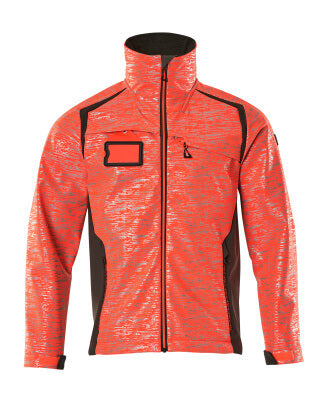 Softshelljacke mit Reflexeffekte – hi-vis rot/dunkelanthrazit