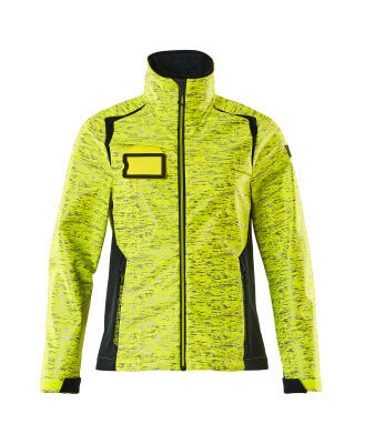 Softshelljacke, Reflexeffekte, Damen – hi-vis gelb/schwarzblau