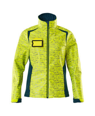 Softshelljacke, Reflexeffekte, Damen – hi-vis gelb/dunkelpetroleum