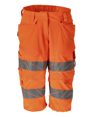 Shorts, Damenpassform, DIAMOND, Stretch – hi-vis orange