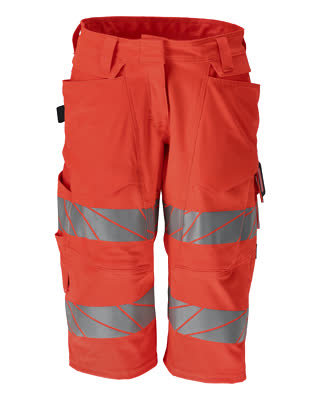 Shorts, Damenpassform, DIAMOND, Stretch – hi-vis rot