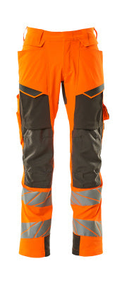 Hose mit Knietaschen, ULTIMATE STRETCH – hi-vis orange/dunkelanthrazit