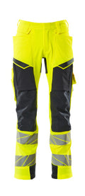 Hose mit Knietaschen, ULTIMATE STRETCH – hi-vis gelb/schwarzblau