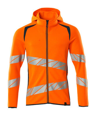 Sweatshirt mit Kapuze, moderne Passform – hi-vis orange/dunkelpetroleum