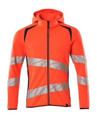 Sweatshirt mit Kapuze, moderne Passform – Hi-vis rot/schwarzblau