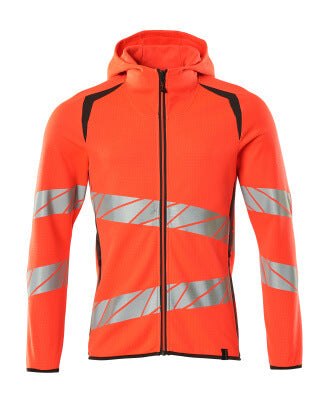 Sweatshirt mit Kapuze, moderne Passform – hi-vis rot/dunkelanthrazit
