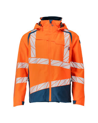 Hard Shell Jacke mit leichtem Futter – hi-vis orange/dunkelpetroleum