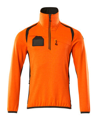 Fleecejacke mit kurzem Reißverschluss – hi-vis orange/dunkelanthrazit