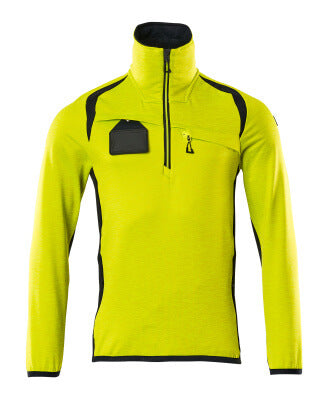 Fleecejacke mit kurzem Reißverschluss – hi-vis gelb/schwarzblau