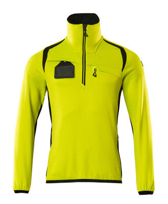 Fleecejacke mit kurzem Reißverschluss – hi-vis gelb/schwarz