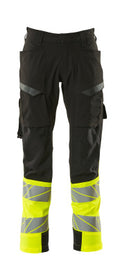 Hose, Schenkeltaschen, ULTIMATE STRETCH – schwarz/hi-vis gelb